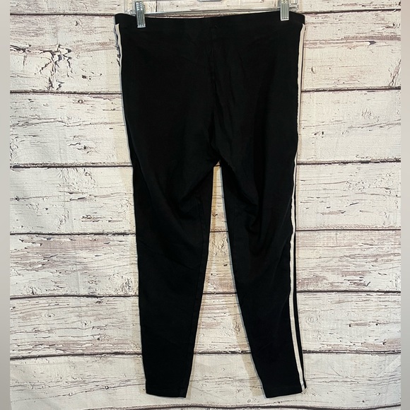 ADIDAS Stretch Leggings Three Stripe Black-Large - Picture 3 of 3